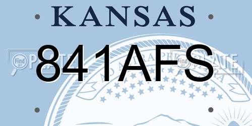 841AFS Kansas License Plate