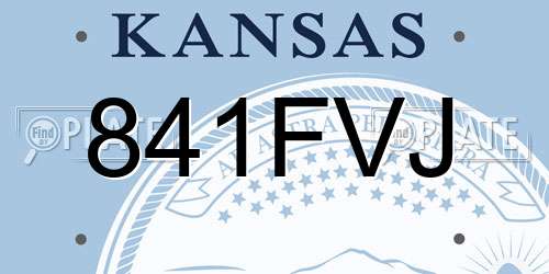 841FVJ Kansas License Plate