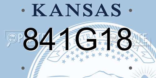 841G18 Kansas License Plate
