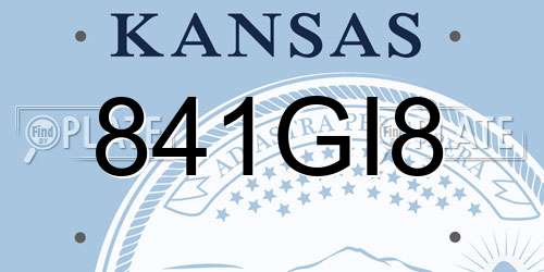 841GI8 Kansas License Plate