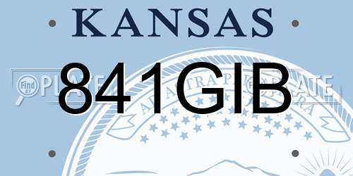 841GIB Kansas License Plate