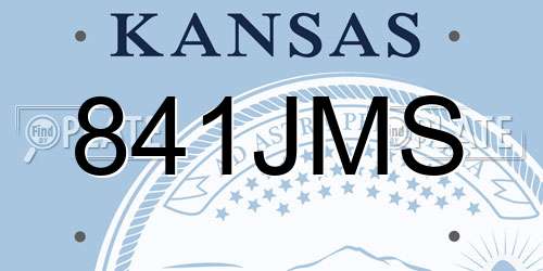 841JMS Kansas License Plate