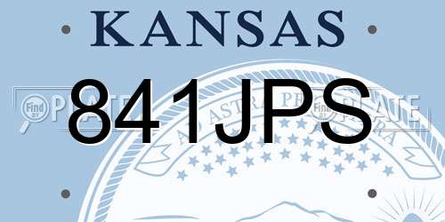 841JPS Kansas License Plate