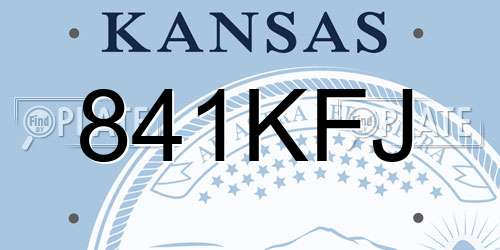 841KFJ Kansas License Plate