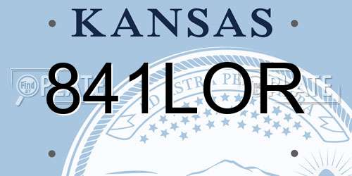 841LOR Kansas License Plate