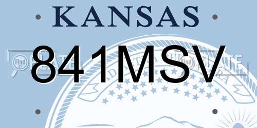 841MSV Kansas License Plate