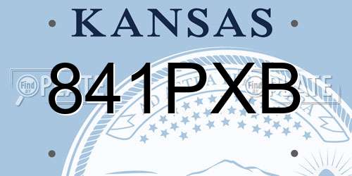 841PXB Kansas License Plate