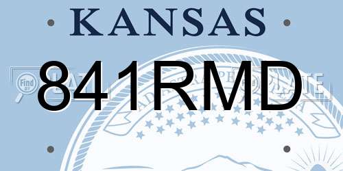 841RMD Kansas License Plate
