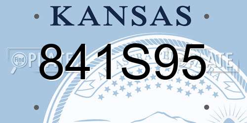 841S95 Kansas License Plate