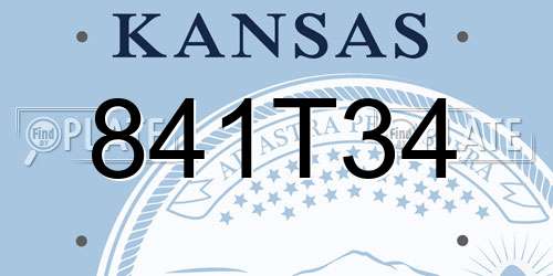 841T34 Kansas License Plate
