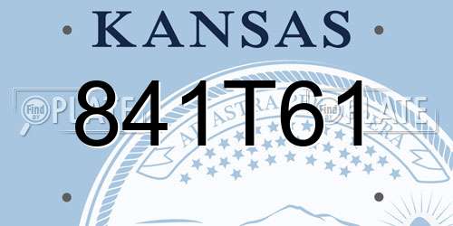 841T61 Kansas License Plate