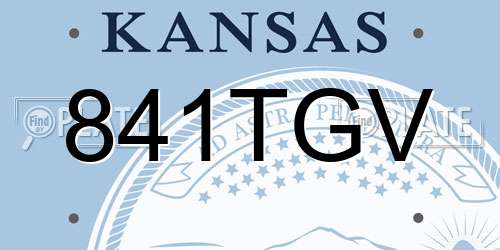 841TGV Kansas License Plate