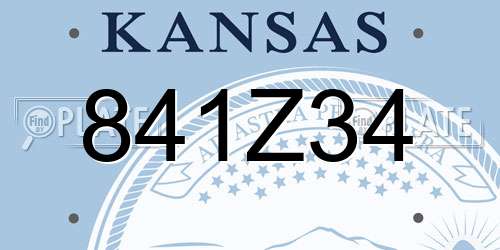 841Z34 Kansas License Plate