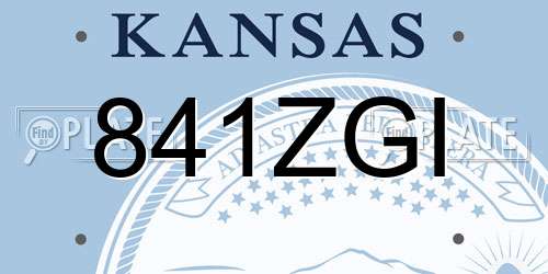 841ZGI Kansas License Plate