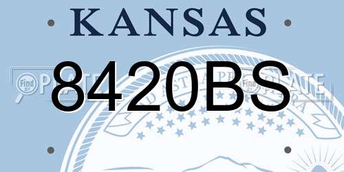 8420BS Kansas License Plate