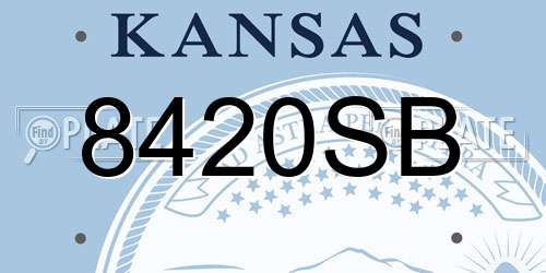 8420SB Kansas License Plate