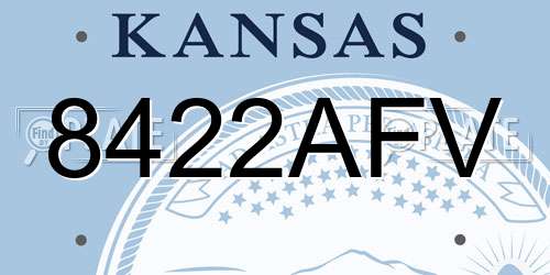 8422AFV Kansas License Plate