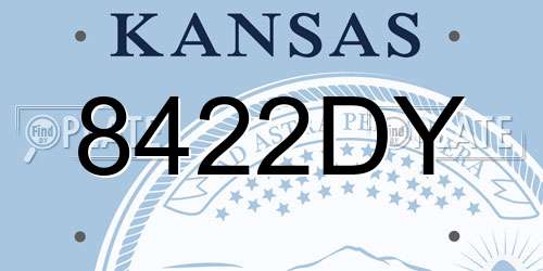 8422DY Kansas License Plate