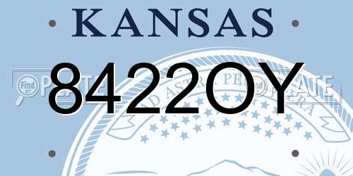 8422OY Kansas License Plate