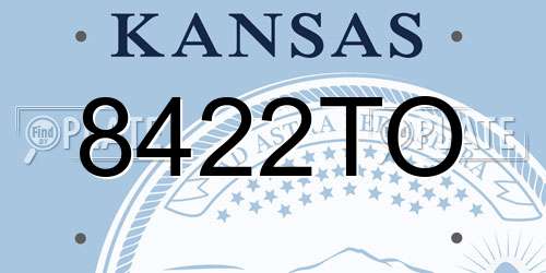 8422TO Kansas License Plate