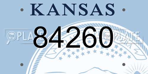 84260 Kansas License Plate