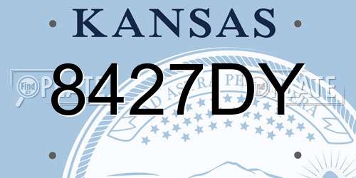 8427DY Kansas License Plate