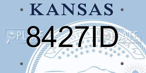 8427ID Kansas License Plate