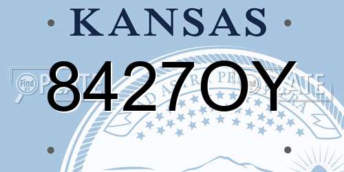 8427OY Kansas License Plate