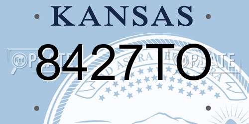 8427TO Kansas License Plate