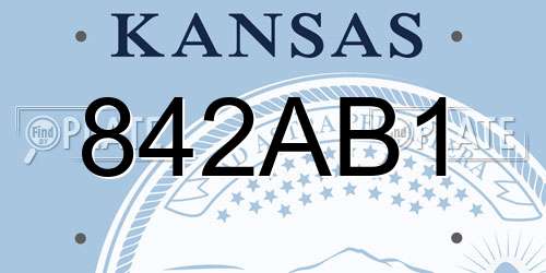 842AB1 Kansas License Plate