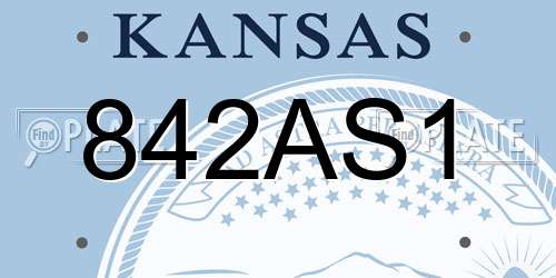 842AS1 Kansas License Plate