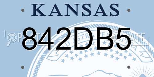 842DB5 Kansas License Plate