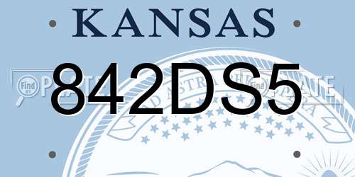 842DS5 Kansas License Plate