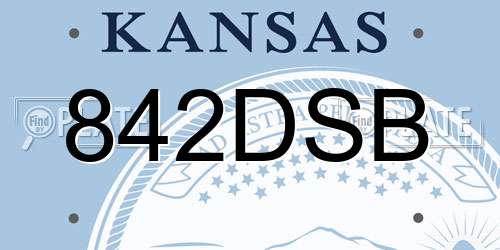 842DSB Kansas License Plate