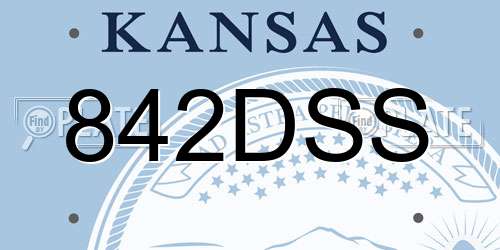 842DSS Kansas License Plate