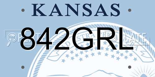842GRL Kansas License Plate