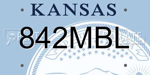 842MBL Kansas License Plate