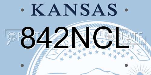 842NCL Kansas License Plate