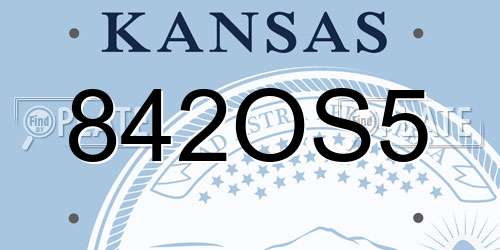 842OS5 Kansas License Plate