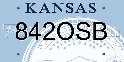 842OSB Kansas License Plate