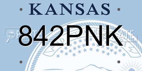 842PNK Kansas License Plate