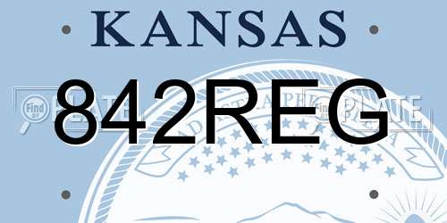 842REG Kansas License Plate