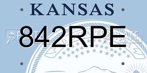 842RPE Kansas License Plate