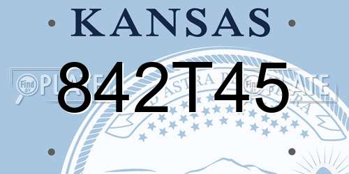 842T45 Kansas License Plate