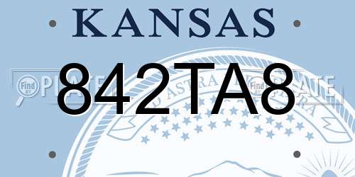 842TA8 Kansas License Plate