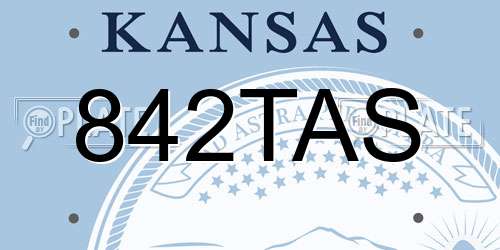 842TAS Kansas License Plate