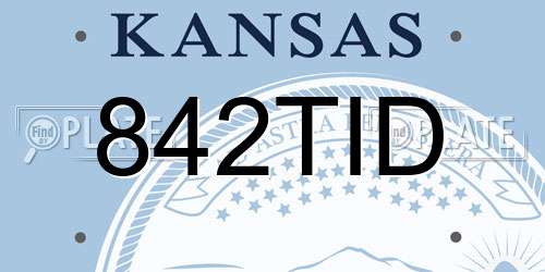 842TID Kansas License Plate