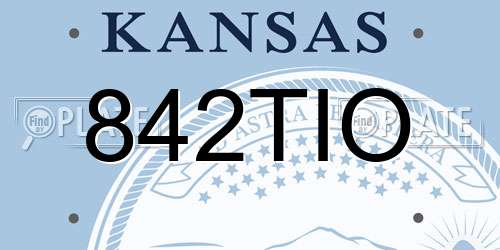 842TIO Kansas License Plate
