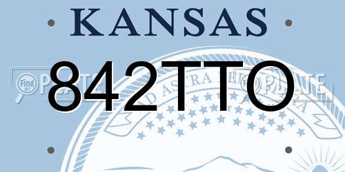 842TTO Kansas License Plate
