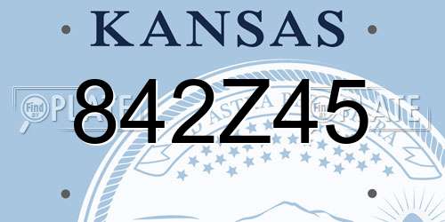 842Z45 Kansas License Plate